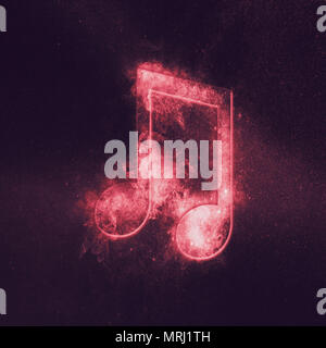 Otto di travi di simbolo di una nota musicale. Abstract di notte sullo sfondo del cielo Foto Stock