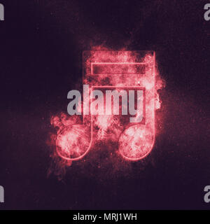 Sedicesima trasmesse simbolo di una nota musicale. Abstract di notte sullo sfondo del cielo Foto Stock