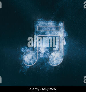 Sedicesima trasmesse simbolo di una nota musicale. Abstract di notte sullo sfondo del cielo Foto Stock