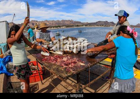Relazione della vita e gli abitanti della comunità dei pescatori La Manga, una colonia che sembra così marginale come privilegiate per i benefici del mare, individuare Foto Stock