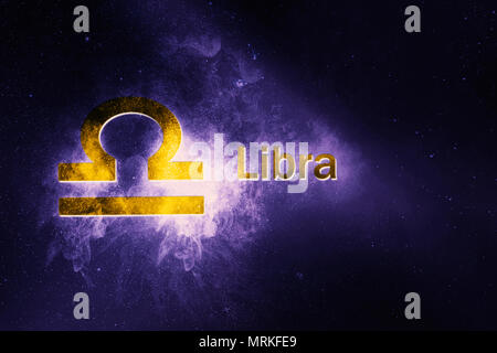 Oroscopo Bilancia segno. Abstract di notte sullo sfondo del cielo Foto Stock