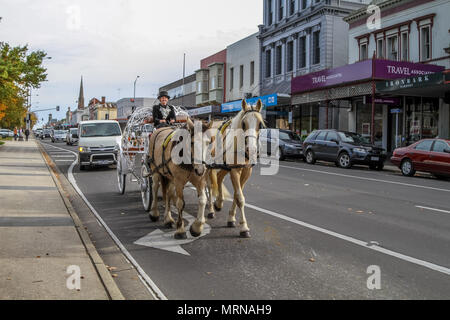 Ballarat, Victoria, Australia 27 Maggio 2018 -Il Cobb & Co i carrelli sono stati un preferito per tutti e un diverso punto di vista circa le vie durante l eredità di Ballarat Weekend. Credito: Brett keating/Alamy Live News Foto Stock