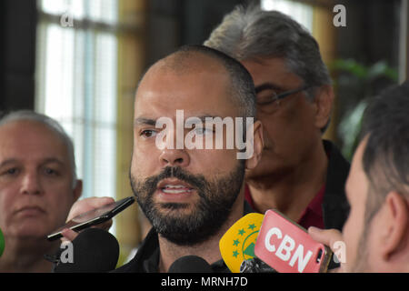 Sao Paulo, Brasile. 27 Maggio, 2018. SÃO PAULO, SP - 27.05.2018: REUNIÃO COMITÊ DE GERENCIAMENTO DE CRISE - Domenica (27) nella città di São Paulo, il sindaco di São Paulo Bruno Covas ha partecipato alla riunione del comitato di crisi gruppo. Credito: Foto Arena LTDA/Alamy Live News Foto Stock