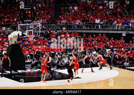 Kanagawa, Giappone. 26 Maggio, 2018. Vista generale del basket : B.campionato della lega 2017-18 gioco finale tra Alvark Tokyo 85-60 Chiba getti a Yokohama Arena di Kanagawa, Giappone . Credito: Naoki Nishimura AFLO/sport/Alamy Live News Foto Stock