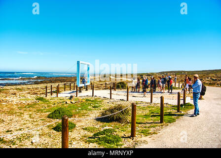 Robben Island (Afrikaans: Robbeneiland) Isola di Table Bay, a ovest della costa di Bloubergstrand, Cape Town, Sud Africa. Il nome è olandese per 'seal Foto Stock