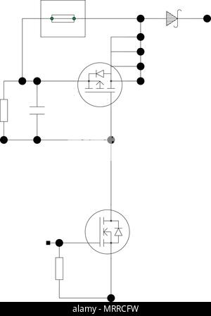 Schema elettrico - fantasy tecnologia sfondo vettoriale Illustrazione Vettoriale