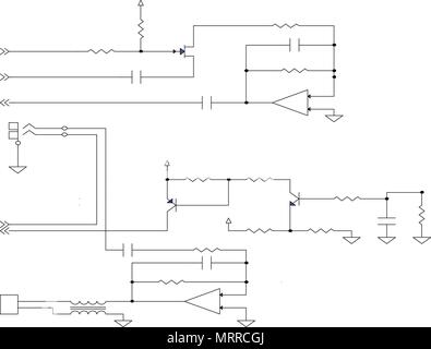 Schema elettrico - fantasy tecnologia sfondo vettoriale Illustrazione Vettoriale