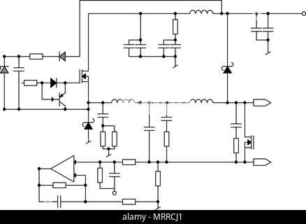 Schema elettrico - fantasy tecnologia sfondo vettoriale Illustrazione Vettoriale