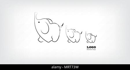 Le immagini vettoriali del design di elefante Illustrazione Vettoriale