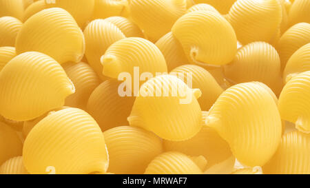 Sfondo di cibo crudo Lumaconi maccheroni Foto Stock