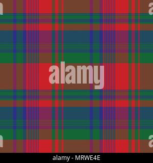 Classic colore pixel tartan seamless pattern. Illustrazione Vettoriale. Illustrazione Vettoriale