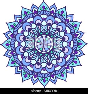 Illustrazione Vettoriale ornamento di colore mandala. Illustrazione Vettoriale