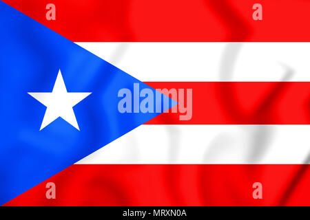 3D Bandiera del Puerto Rico. 3D'illustrazione. Foto Stock