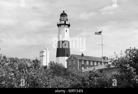 Scena costiere con il faro di Montauk nel Long Island New York Foto Stock