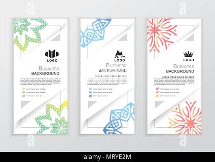 Set di business banner colorati. Elementi di triangolo su sfondo bianco Illustrazione Vettoriale