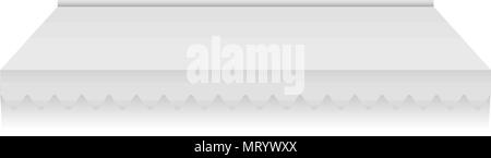 Ombrellone bianco mockup, stile realistico Illustrazione Vettoriale