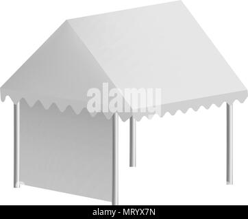 Tenda esterna mockup, stile realistico Illustrazione Vettoriale