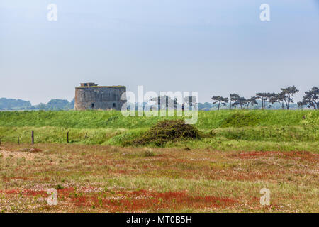 Martello Tower shingle street suffolk Foto Stock