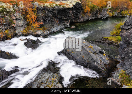 Driva canyon nel paesaggio autunnale, dovrefjell, Norvegia Foto Stock