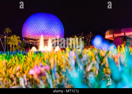 Epcot Center di notte Foto Stock