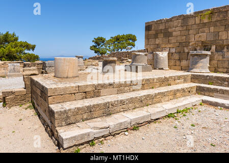 Le rovine di antiche città di Kamiros sull' isola di Rodi in Grecia Foto Stock