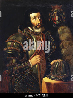 Hernán Cortés, Hernán Cortés de Monroy y Pizarro Altamirano, Marchese della Valle di Oaxaca (1485 - 1547) Il conquistador spagnolo Foto Stock