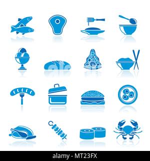 Diversi tipi di cibi icone - vettore icona impostare Illustrazione Vettoriale