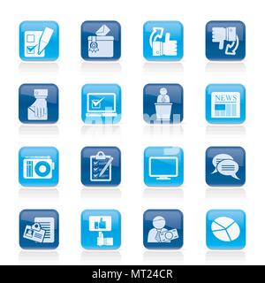 Votazioni e elezioni icone - vettore icona impostare Illustrazione Vettoriale
