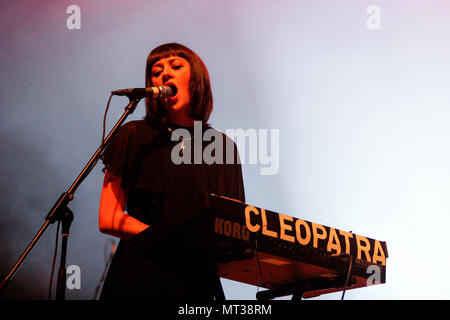 Helen Marnie cantante in Ladytron performanti a Exit festival 2005, Novi- triste, Serbia. Foto Stock