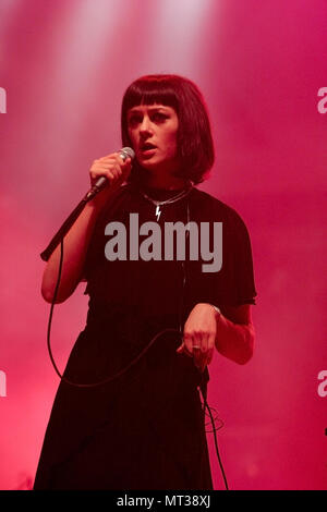 Helen Marnie cantante in Ladytron performanti a Exit festival 2005, Novi- triste, Serbia. Foto Stock