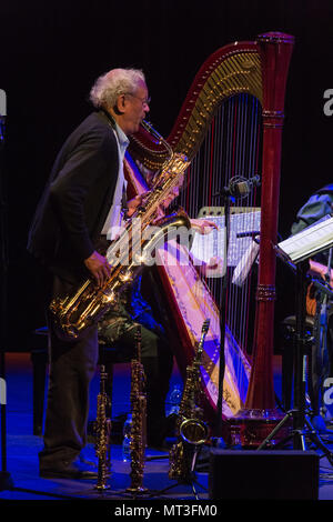 Roma, Italia. 26 Maggio, 2018. Il sassofonista e avant-garde compositore e una delle figure fondamentali del ventesimo secolo la musica ha eseguito su 26/5/2018 presso l Auditorium Parco della Musica di Roma. Con lui sul palco Taylor Ho Bynum cornet e ottone, Adam Matlock fisarmonica, Dan Peck tuba, Jacqueline Kerrod e Miriam Overloch hard. Anthony Braxton Credito: Leo Claudio De Petris/Pacific Press/Alamy Live News Foto Stock