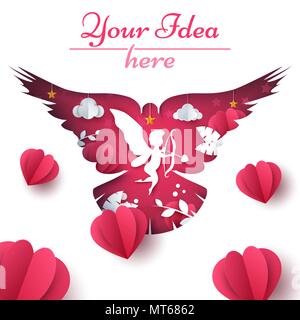 Cupido, Colomba, cuore, amore illustrazione Illustrazione Vettoriale