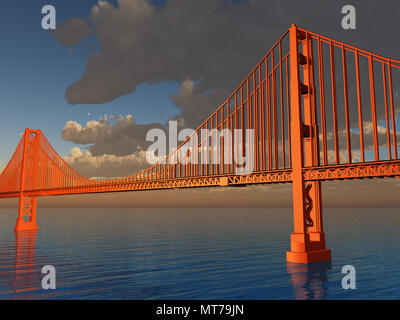 Golden Gate Bridge il rendering 3D Foto Stock