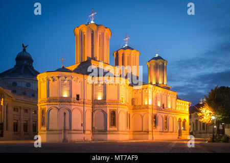 Cattedrale patriarcale di Bucarest al crepuscolo, Romania Foto Stock