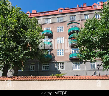 Stoccolma, Svezia - 26 agosto 2017: Street View di edificio classico su Karlbergsvagen in Vasastan su agosto 26, 2017 a Stoccolma, Svezia. Foto Stock