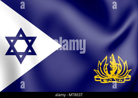 3D bandiera navale di Israele. 3D'illustrazione. Foto Stock