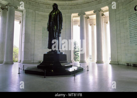 1988 storico Thomas Jefferson statua Jefferson Memorial WASHINGTON DC STATI UNITI D'AMERICA Foto Stock