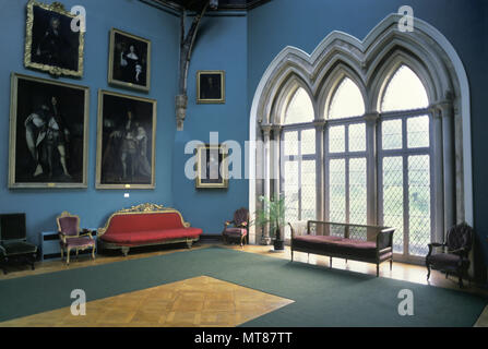 1990 storica galleria lunga CASTELLO DI KILKENNY Contea di Kilkenny Irlanda Foto Stock