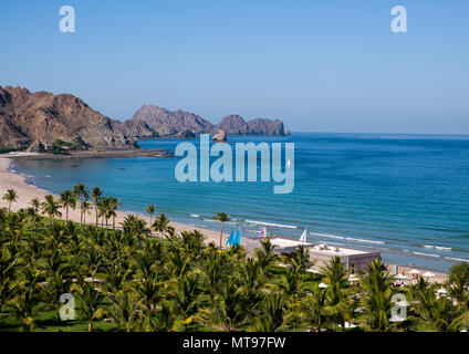 Al Bustan Palace hotel beach, Governatorato di Muscat, Muscat Oman Foto Stock