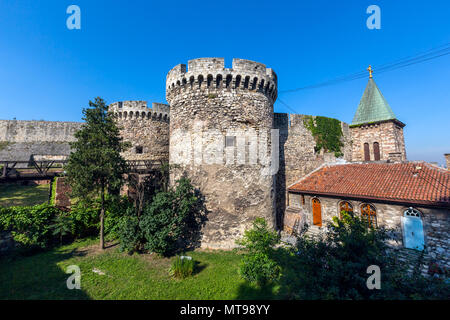 Famosa fortezza Kalemegdan a Belgrado Foto Stock