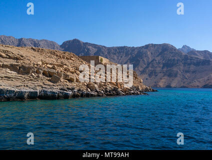 Isola del telegrafo, Governatorato Musandam, Khasab, Oman Foto Stock