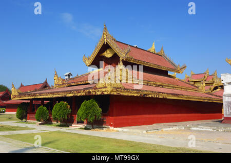 Il Palazzo Reale di Mandalay, Myanmar Foto Stock