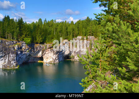 Cava di marmo in Ruskeala Foto Stock