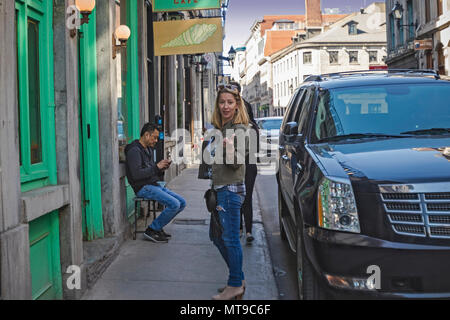 Scene da Old Montreal / Vieux Port Foto Stock