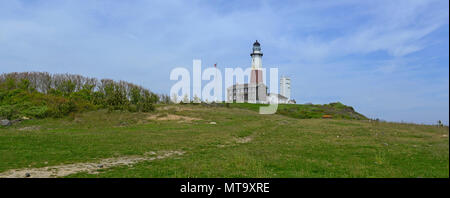 Scena costiere con il faro di Montauk nel Long Island New York Foto Stock