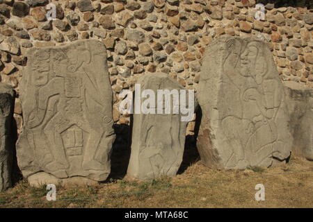 Danzantes a Monte Alban, Oaxaca, Messico Foto Stock