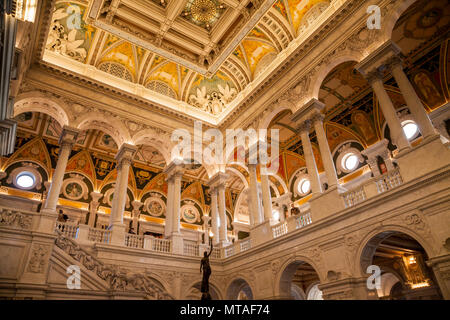 Interno della Biblioteca del Congresso di Washington DC, Stati Uniti d'America Foto Stock