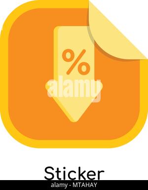 Icona di adesivo isolati su sfondo bianco per il web e mobile app design Illustrazione Vettoriale