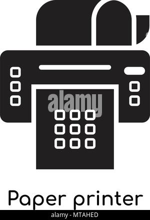 Carta icona stampante isolati su sfondo bianco per il web e mobile app design Illustrazione Vettoriale