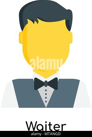 Icona di cameriere isolati su sfondo bianco per il web e mobile app design Illustrazione Vettoriale